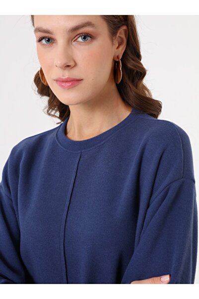 Benin Soft Buttoned Stitching Detailed Hijab Dress - Dark Night -