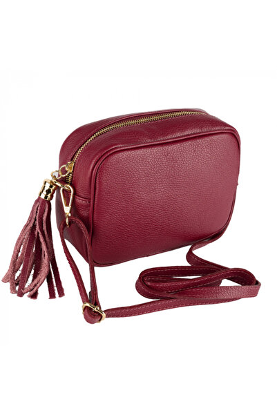 AZZURA Gilda crossbody bag, leather, burgundy (8210)