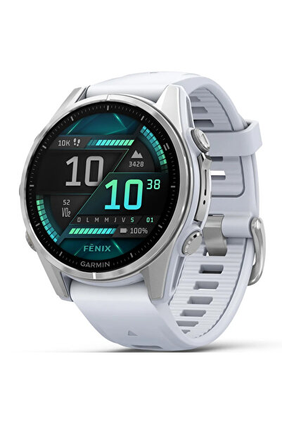 Garmin Ceas Smartwatch Fenix ​​8 AMOLED, 43 mm, GPS, Argintiu, Curea din sili...
