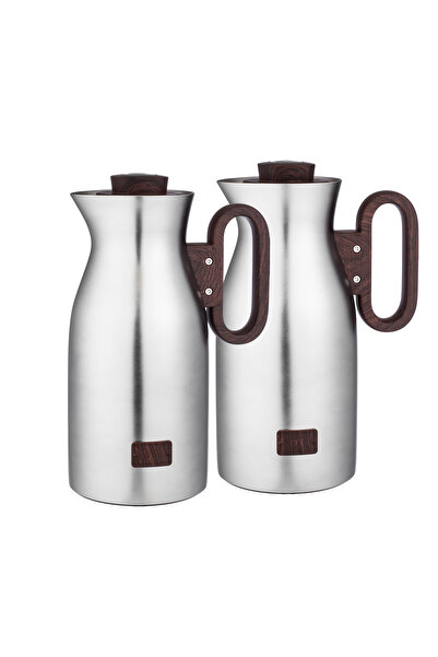 LALOZA ✨ Luxury 2-piece thermos set – matte gold finish with wooden handle | For tea and coffee (1 liter) ✨