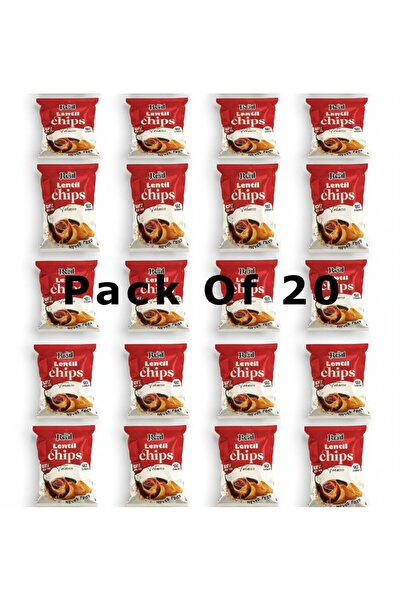 REAL رقائق البطاطس بنكهة العدس والتاباسكو - 50% دهون أقل، وجبة خفيفة مقرمشة وحارة، 60 غرام (علبة من 20 قطعة)