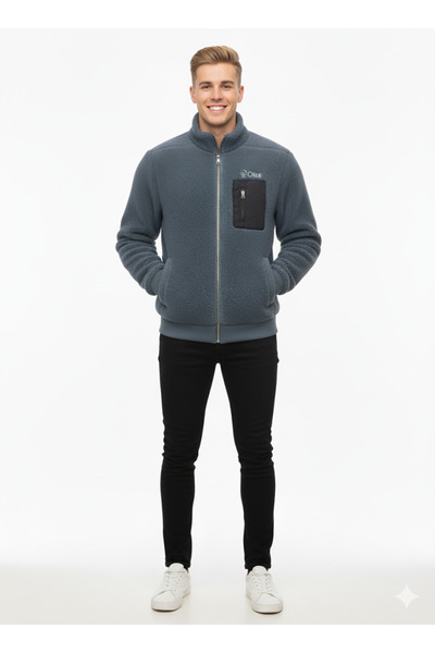 Okté Ανδρικό μπουφάν με φερμουάρ από βελούδινο υλικό – Full Sherpa (Περιορισμένη Έκδοση)