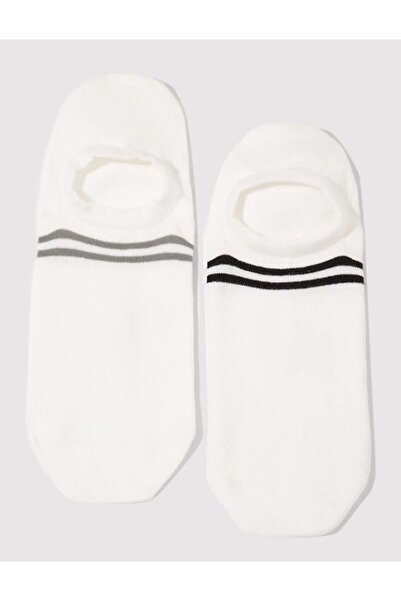 Mavi Striped 2-Pack Ballerina Socks Unisex Socks White