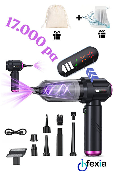 ifexia CY_109 FUŞYA Yeni Nesil Dijital Göstergeli 17.000PA Vakum ve Üflemeli ...