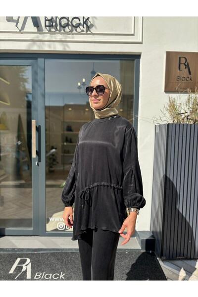 Babil Butik 25023001 Collar Detail Women's Blouse Black