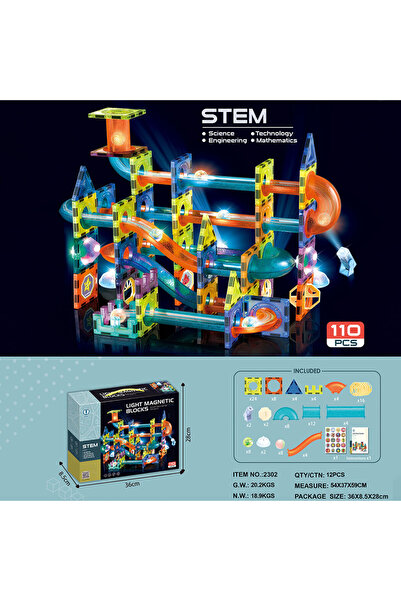 Giftry CADOU: Set de Constructie Magnetic cu lumini - 110 piese + cadou 1 set DART BOARDS ELEFANT