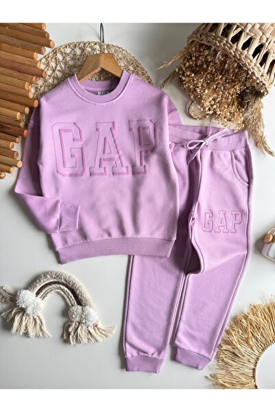 NOBLEKIDS Lilac Girls' Set – Crew Neck Sweatshirt & Jogger Bottoms