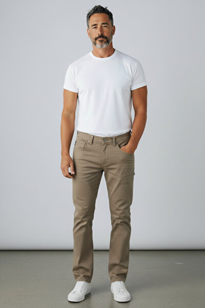 Butik Brown Stretch Fabric Soft Quality Denim Trousers