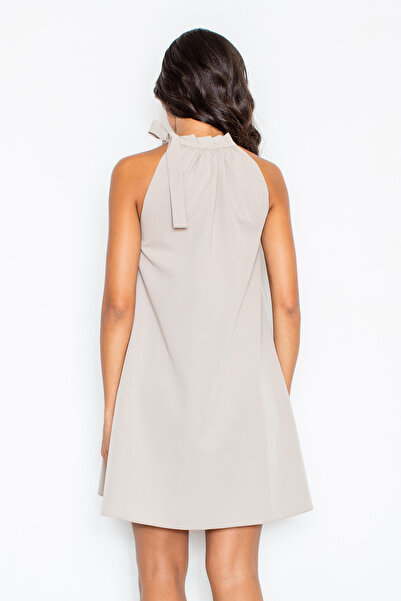 Figl A-line dress - Halter neck dress - gray dress M277 size XL