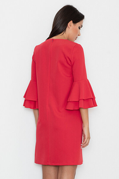 Figl Red dress with ruffled sleeves - M564 size M