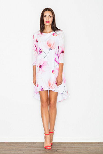 Figl Asymmetrical dress with Printed and 3/4 sleeves - M497 size S