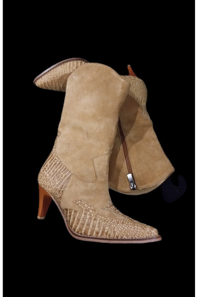 MaisonStanbul Deei Süet Dallas Topuklu Bot