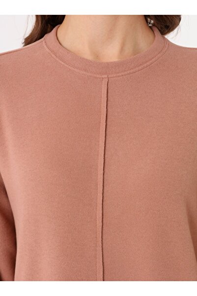 Benin Soft Buttoned Stitching Detailed Hijab Dress - Beige -