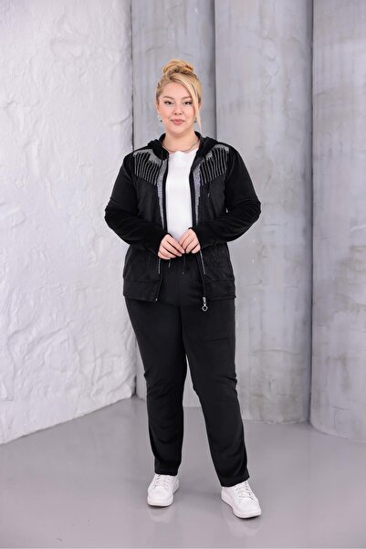 Siyezen Plus Size Stone Premium Quality Velvet Suit