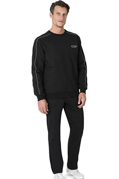 Pierre Cardin 100% Cotton Men's 2-Thread Sweat Suit, Crew Neck with Cuffed Sleeves, Straight Leg and Pockets