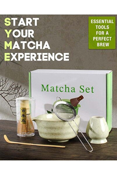 fulina Matcha Whisk Set,5PCS,with 17OZ Matcha Bowl and Spout, Bamboo Chasen Whisk,Gift for Matcha Lovers
