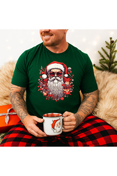 DD Secret Men's 100% cotton regular fit Christmas T-shirt RED SANTA