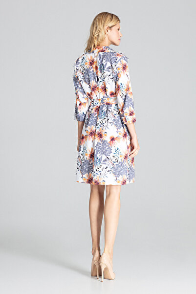 Figl Floral dress, tied with a belt - M680 size M
