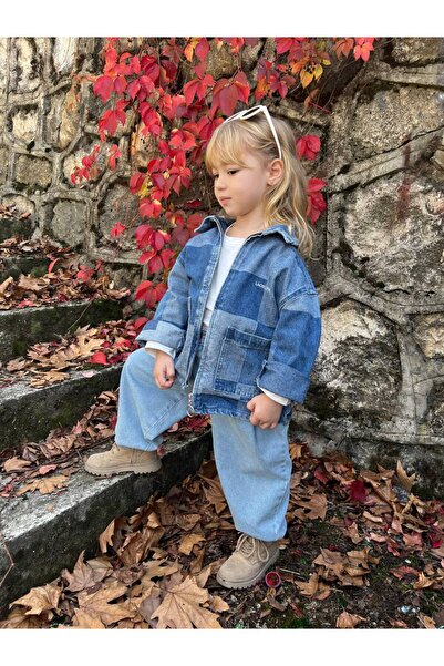NOBLEKIDS Patchwork Design Children's Denim Jacket – Double Pockets