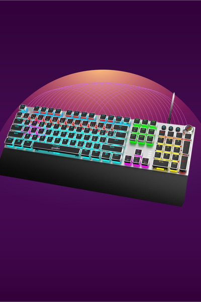 TecHarbor MAG-Z2000 RGB Mekanik Gaming Klavye – Mavi Switch, Türkçe Q, Manyet...