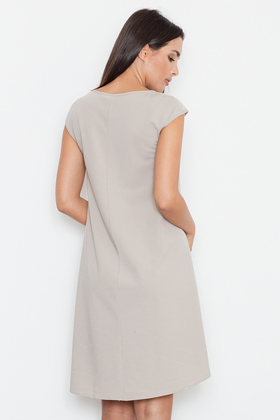 Figl Elegant asymmetric beige dress - M450 size XL