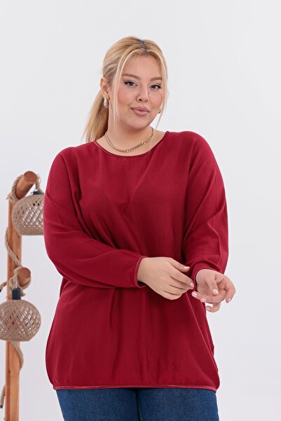 Siyezen Plus Size Bat Sleeve Oversized Knitwear Sweater