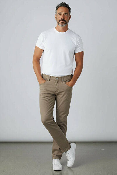 Butik Brown Stretch Fabric Soft Quality Denim Trousers