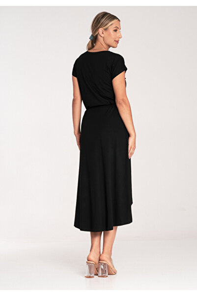 Figl Asymmetrical midi dress - knot dress - M1041 black S
