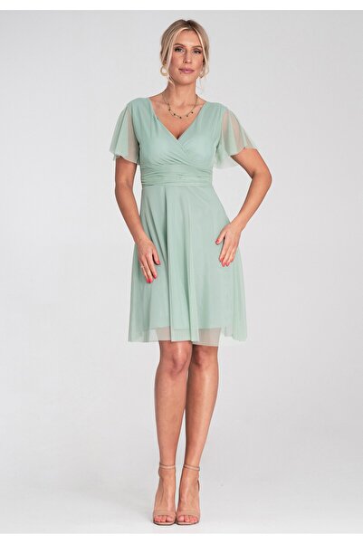 Figl Rochie din plasă mentă - Rochie de petrecere - Rochie M1206 mărimea L/XL