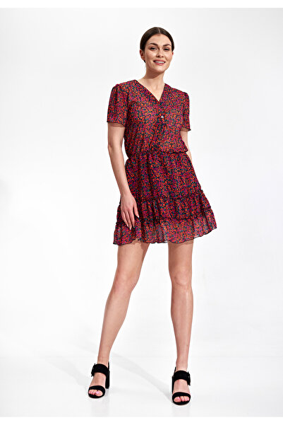 Figl Boho dress with colorful flowers - floral mini dress M862 S