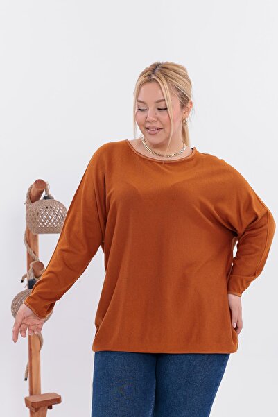 Siyezen Plus Size Bat Sleeve Oversized Knitwear Sweater