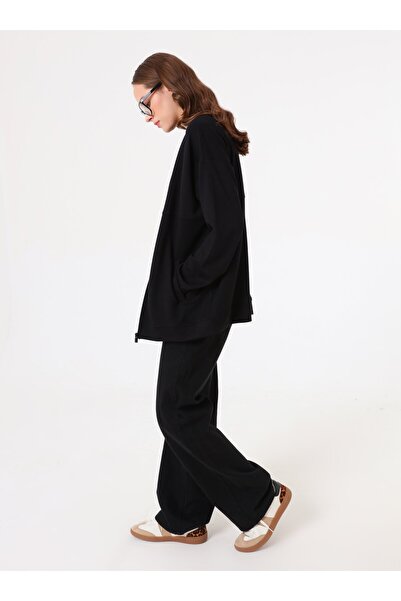 Benin Φούτερ με βασικό σχέδιο - Μαύρο -