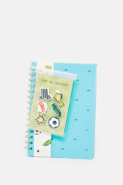 REDTAG دفتر ملاحظات حلزوني أزرق، غلاف مقوى، 80 ورقة