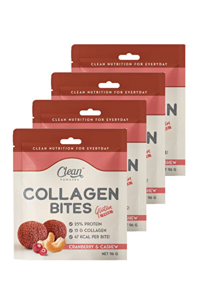 Clean Powders كولاجين بايتس 96 جرام، مكمل غذائي من الكاجو، وجبة خفيفة صحية بنكهة الكرات، 4 قطع