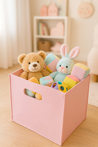 YUNUSOĞLU HOME Multi-Purpose Use 100% Felt Organizer Basket Children's Room Closet Organizer