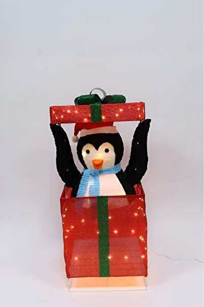 Tarrington House Hediye Paketli Yılbaşı Işıklı Penguen Figür 100 Led