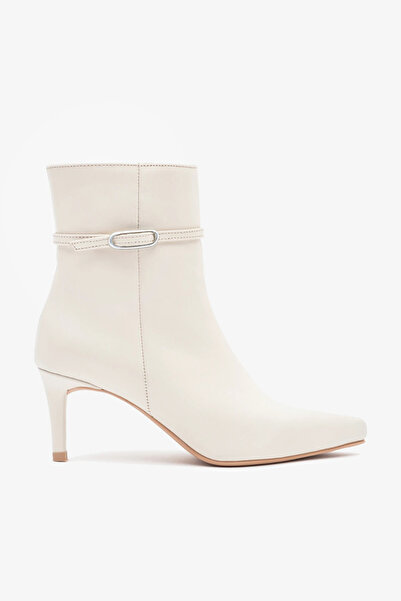 Milaura KADIN KREM KEMERLİ HAKİKİ DERİ BOT 20523