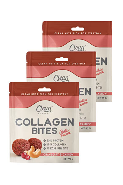 Clean Powders كولاجين بايتس 96 جرام، مكمل غذائي من الكاجو، وجبة خفيفة صحية بنكهة الكرات، 3 قطع