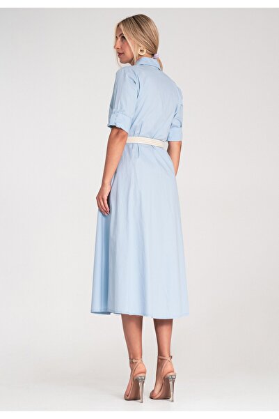 Figl Rhinestone dress - Midi shirt dress - Blue dress M1215 size S/M