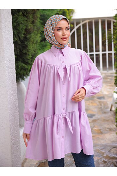 Nergis Neva Butik Bow Tunic - Lilac - Nergis Neva