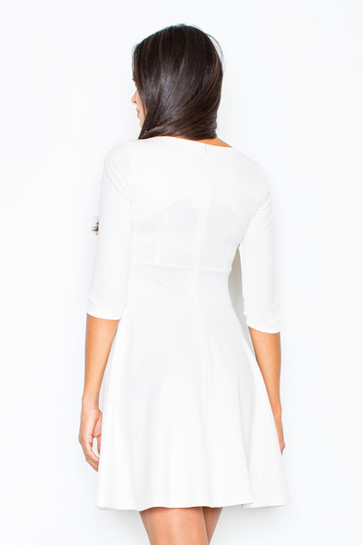 Figl Elegant, flared midi dress - cut out under the bust - ecru M081 size L