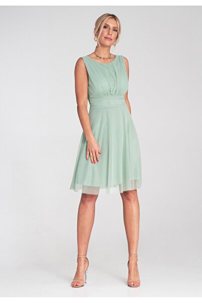 Figl Elegant dress with low back - Mesh dress - Mint M1208 size S/M