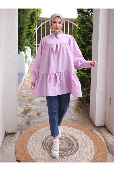 Nergis Neva Butik Bow Tunic - Lilac - Nergis Neva