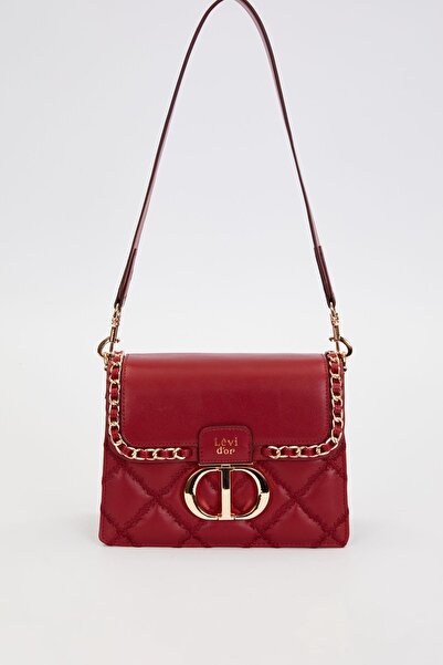 Levidor Dark Brown Knitted Cover Model Shoulder Bag