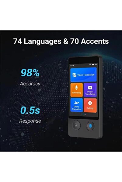 Generic W 12 AI Voice Translator | 130+ Languages | 98% Accuracy | 0.5 s Quick Response | Photo Translation