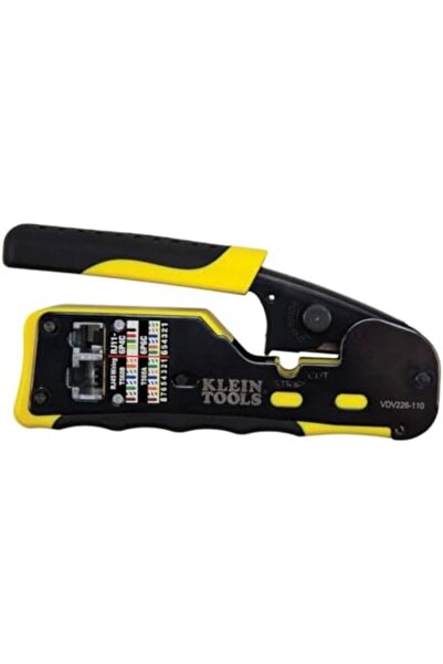 Klein Tools أداة تجعيد/تجريد/قطع كابلات البيانات المعيارية VDV226-110 لتمريرا...