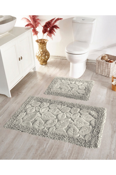 Genel Markalar Yaprak Bej Banyo Paspas Seti