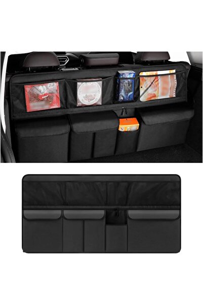 Saharaz منظم صندوق السيارة مع 9 جيوب، ملحقات تنظيم حمولة ظهر المقعد التلقائي،...