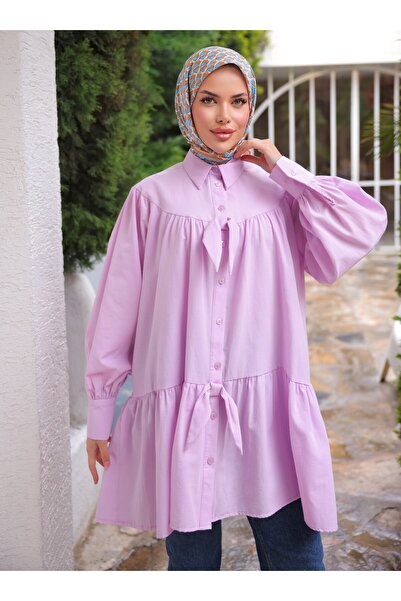 Nergis Neva Butik Bow Tunic - Lilac - Nergis Neva