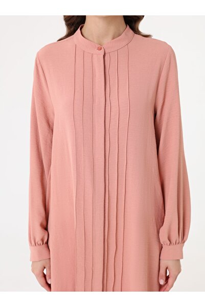 Refka Aerobin Long Tunic with Ribbed Detail on the Front - Pink -